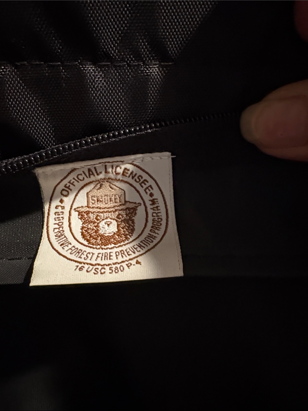 Smokey Bear Black Canvas Messenger Bag - Only You - Picture 4 of 6